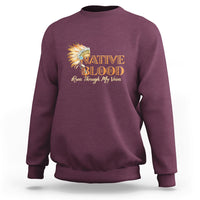 Native American Sweatshirt Native Blood Runs Through My Veins - Wonder Print Shop