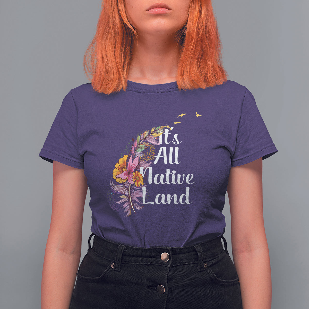 Native American T Shirt For Women It's All Native Land - Wonder Print Shop