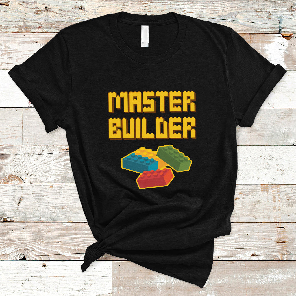Building Blocks Bricks Master Builder Engineer Construction T Shirt - Wonder Print Shop