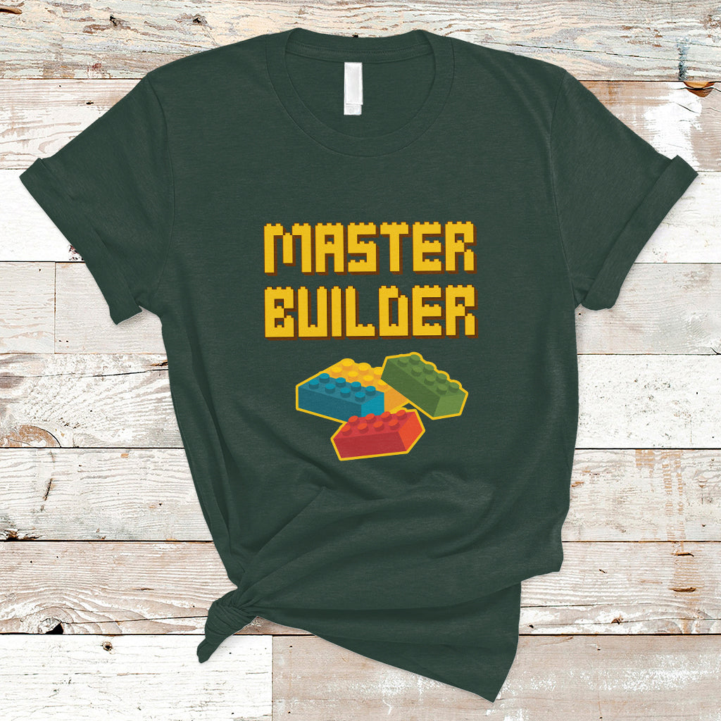 Building Blocks Bricks Master Builder Engineer Construction T Shirt - Wonder Print Shop
