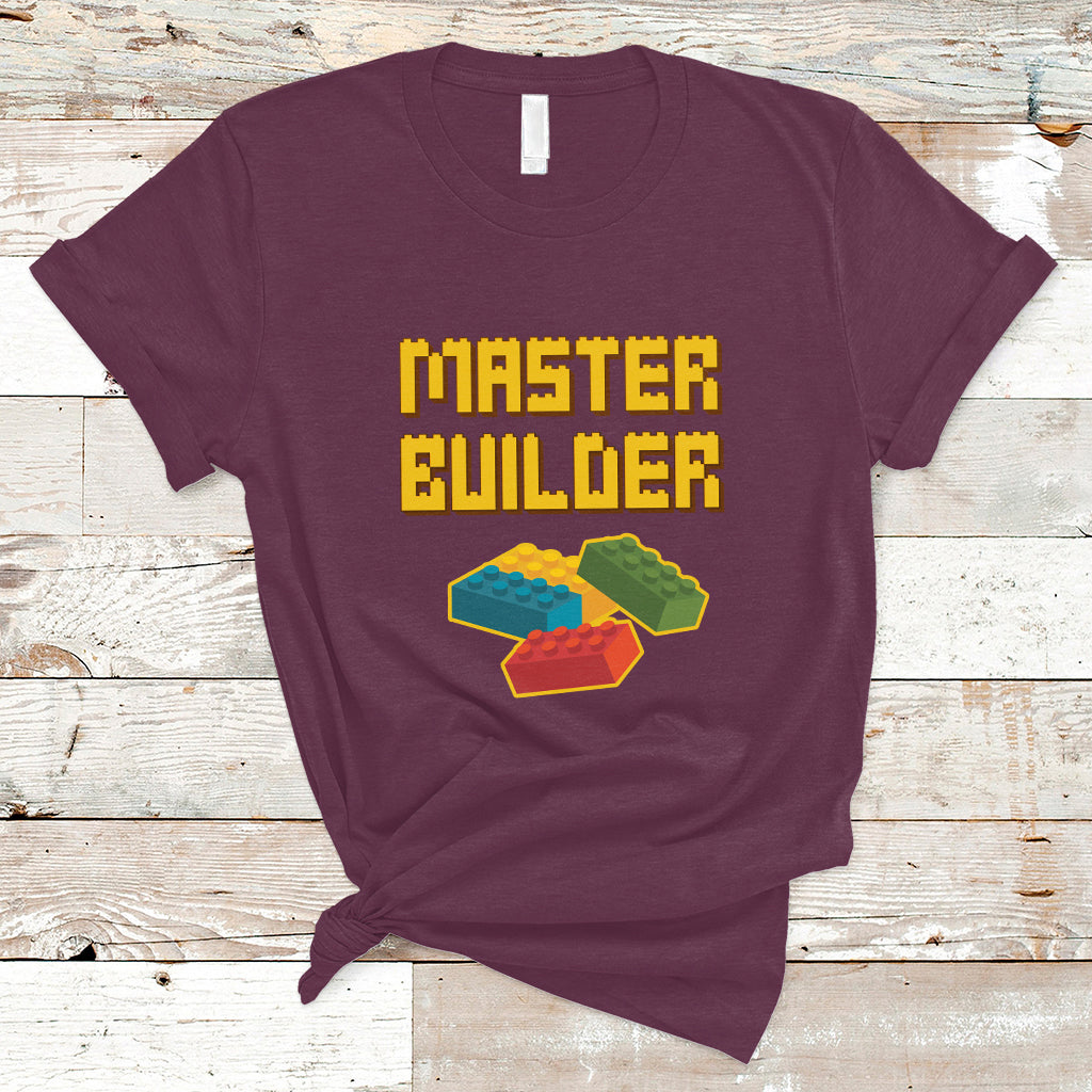 Building Blocks Bricks Master Builder Engineer Construction T Shirt - Wonder Print Shop