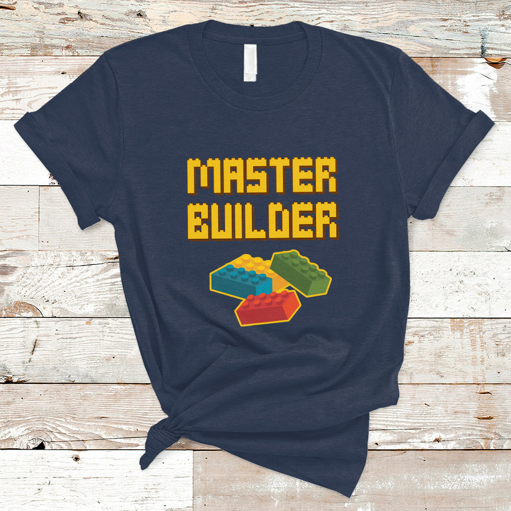 Building Blocks Bricks Master Builder Engineer Construction T Shirt - Wonder Print Shop