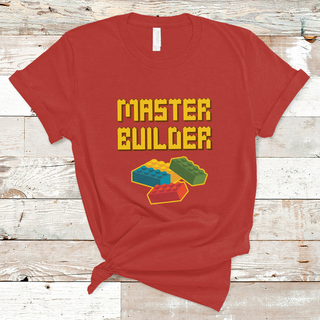 Building Blocks Bricks Master Builder Engineer Construction T Shirt - Wonder Print Shop