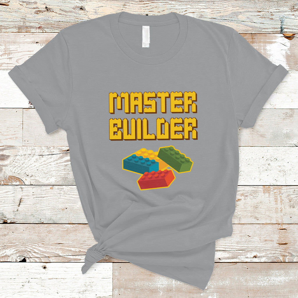 Building Blocks Bricks Master Builder Engineer Construction T Shirt - Wonder Print Shop