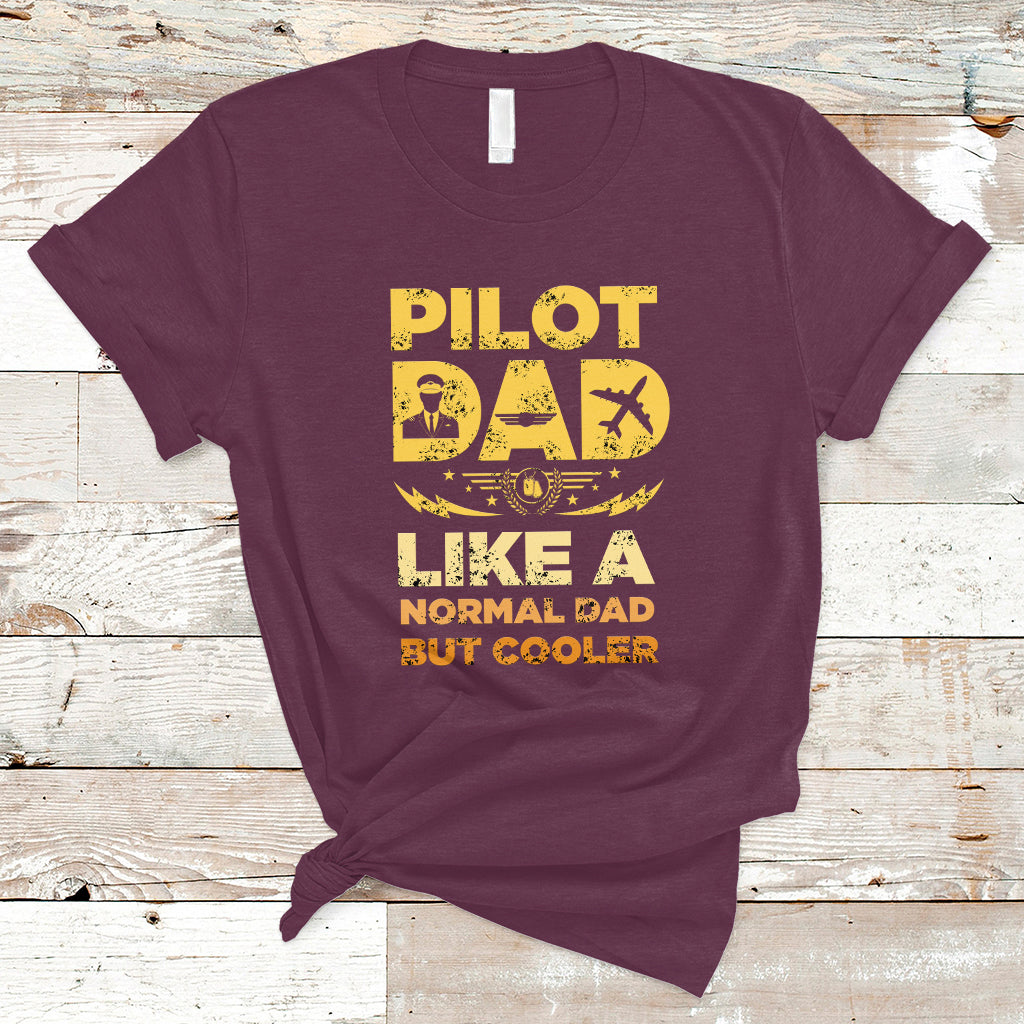 Funny Pilot Art For Dad Men Aviation Airplane Pilot T Shirt - Wonder Print Shop