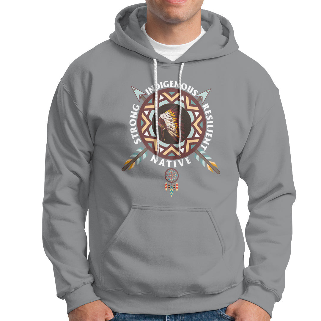 Native American Hoodie Native Strong Resilient Indigenous Dream Catcher - Wonder Print Shop