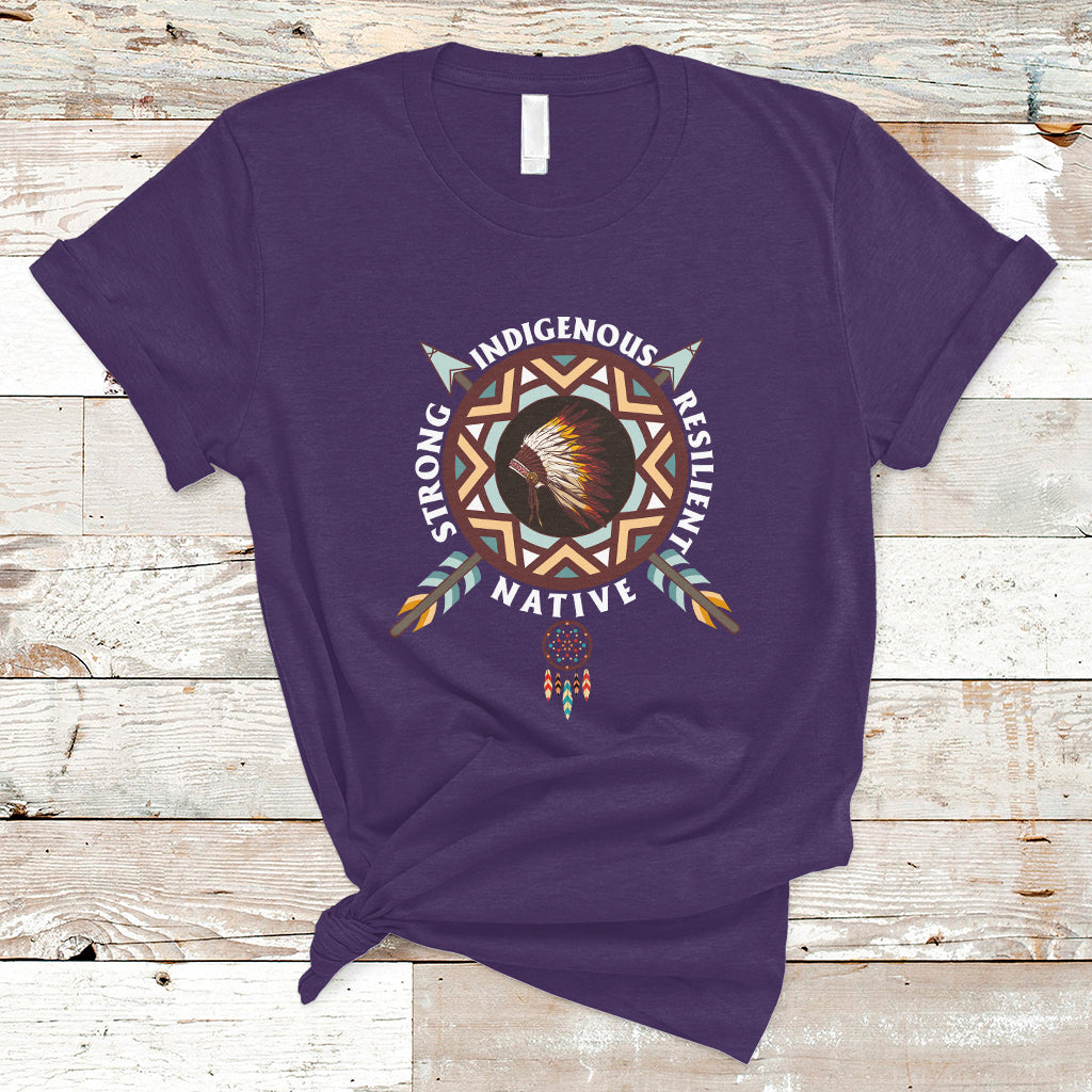 Native American T Shirt Native Strong Resilient Indigenous Dream Catcher - Wonder Print Shop