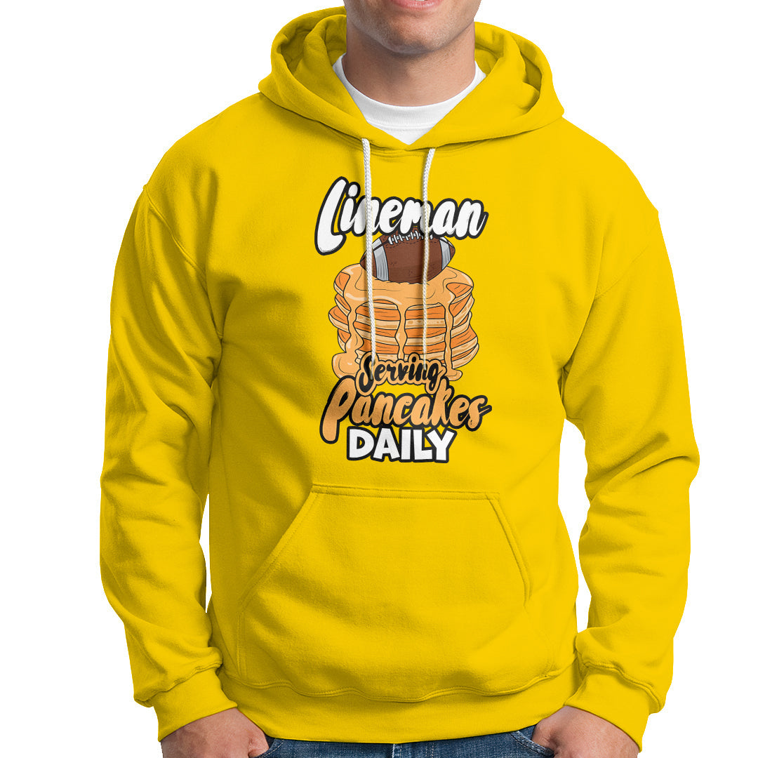 Lineman Serving Pancake Daily Funny Vintage Football Hoodie - Wonder Print Shop