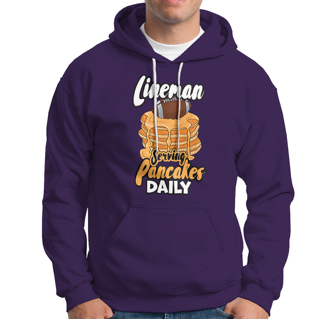 Lineman Serving Pancake Daily Funny Vintage Football Hoodie - Wonder Print Shop