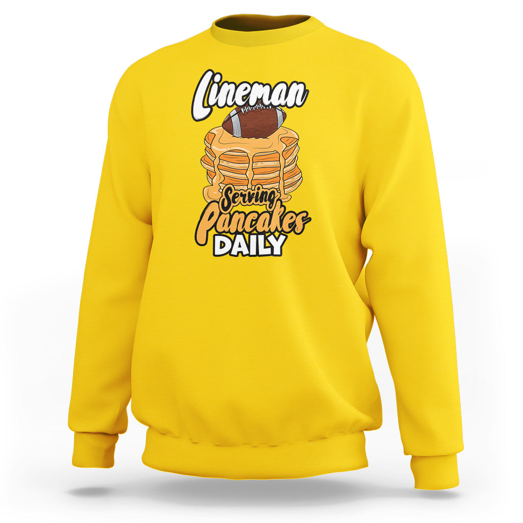 Lineman Serving Pancake Daily Funny Vintage Football Sweatshirt - Wonder Print Shop
