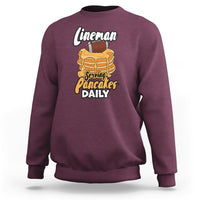 Lineman Serving Pancake Daily Funny Vintage Football Sweatshirt - Wonder Print Shop