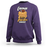 Lineman Serving Pancake Daily Funny Vintage Football Sweatshirt - Wonder Print Shop