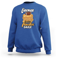 Lineman Serving Pancake Daily Funny Vintage Football Sweatshirt - Wonder Print Shop