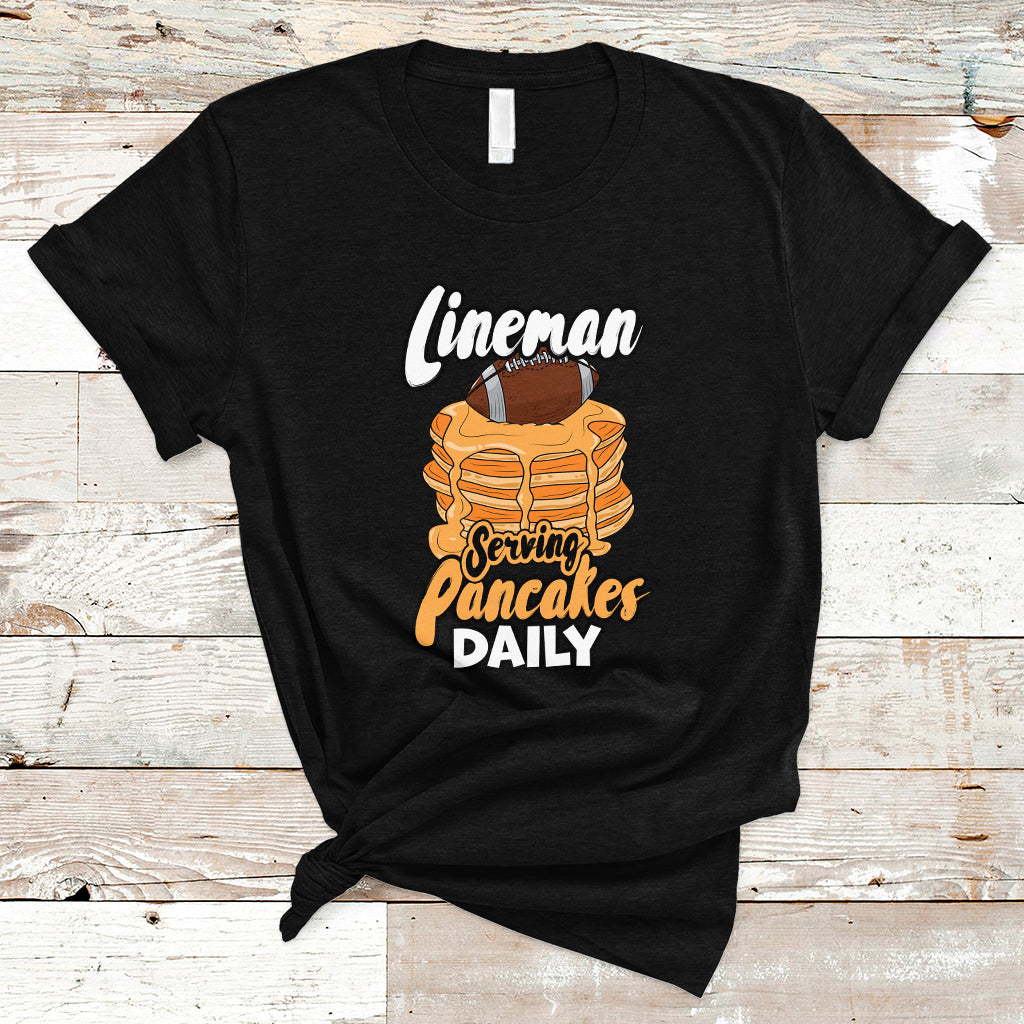 Lineman Serving Pancake Daily Funny Vintage Football T Shirt - Wonder Print Shop