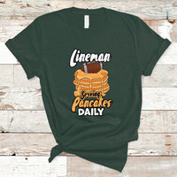 Lineman Serving Pancake Daily Funny Vintage Football T Shirt - Wonder Print Shop