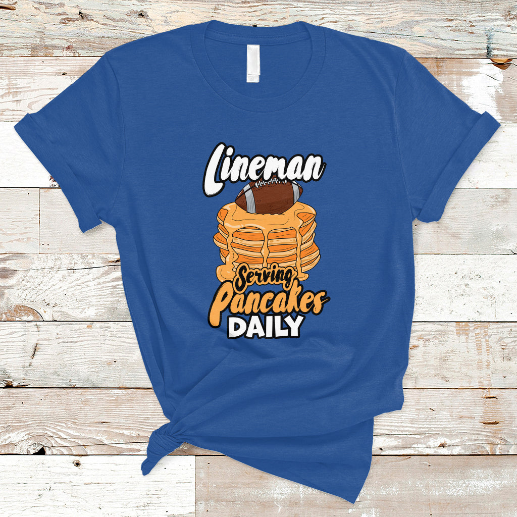 Lineman Serving Pancake Daily Funny Vintage Football T Shirt - Wonder Print Shop
