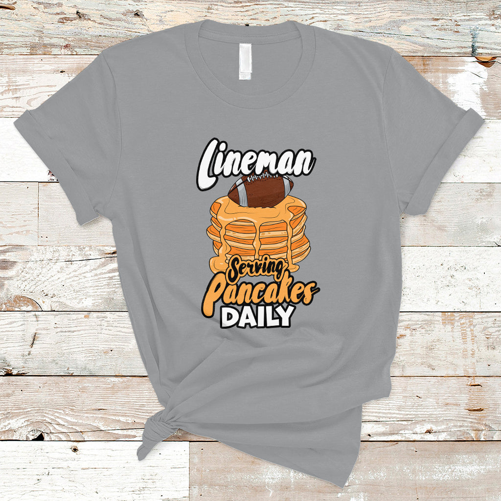 Lineman Serving Pancake Daily Funny Vintage Football T Shirt - Wonder Print Shop
