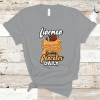 Lineman Serving Pancake Daily Funny Vintage Football T Shirt - Wonder Print Shop