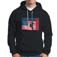 Lineman American Flag Shirt Electric Cable Lineman Hoodie - Wonder Print Shop