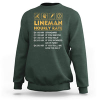 Funny Lineman Hourly Rate Gift for Lineman Sweatshirt - Wonder Print Shop