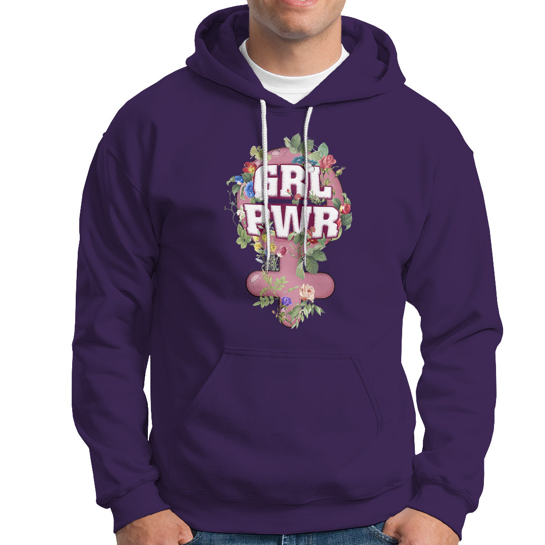 GRL PWR Girl Power Feminist Women's Day March Hoodie - Wonder Print Shop