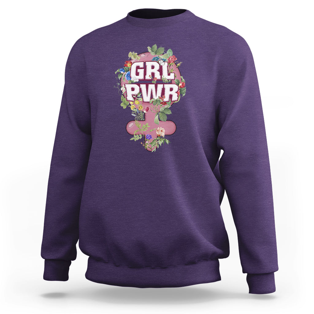 GRL PWR Girl Power Feminist Women's Day March Sweatshirt - Wonder Print Shop