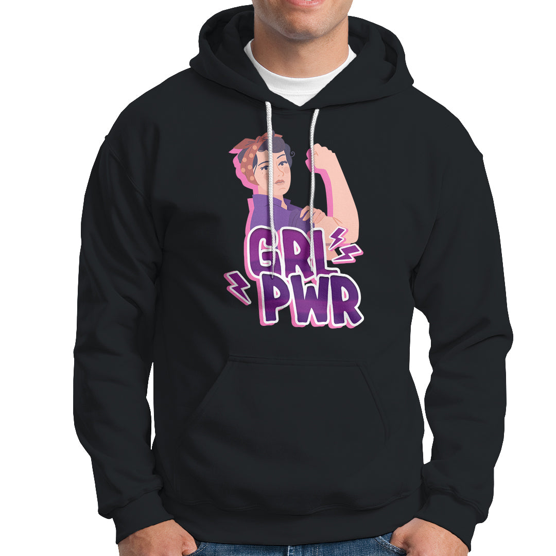 GRL PWR Girl Power Feminist Women Power Women's Day Hoodie - Wonder Print Shop