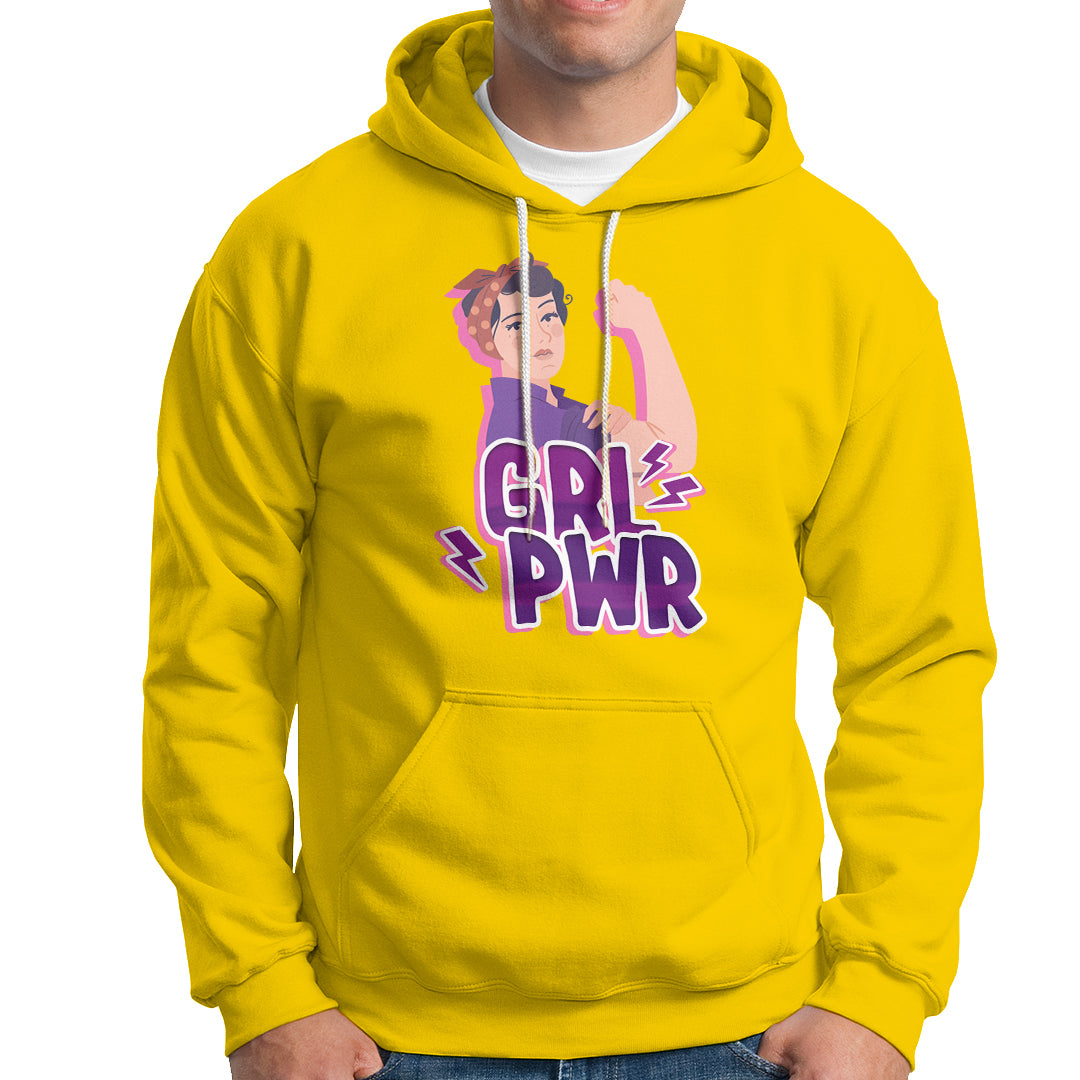 GRL PWR Girl Power Feminist Women Power Women's Day Hoodie - Wonder Print Shop
