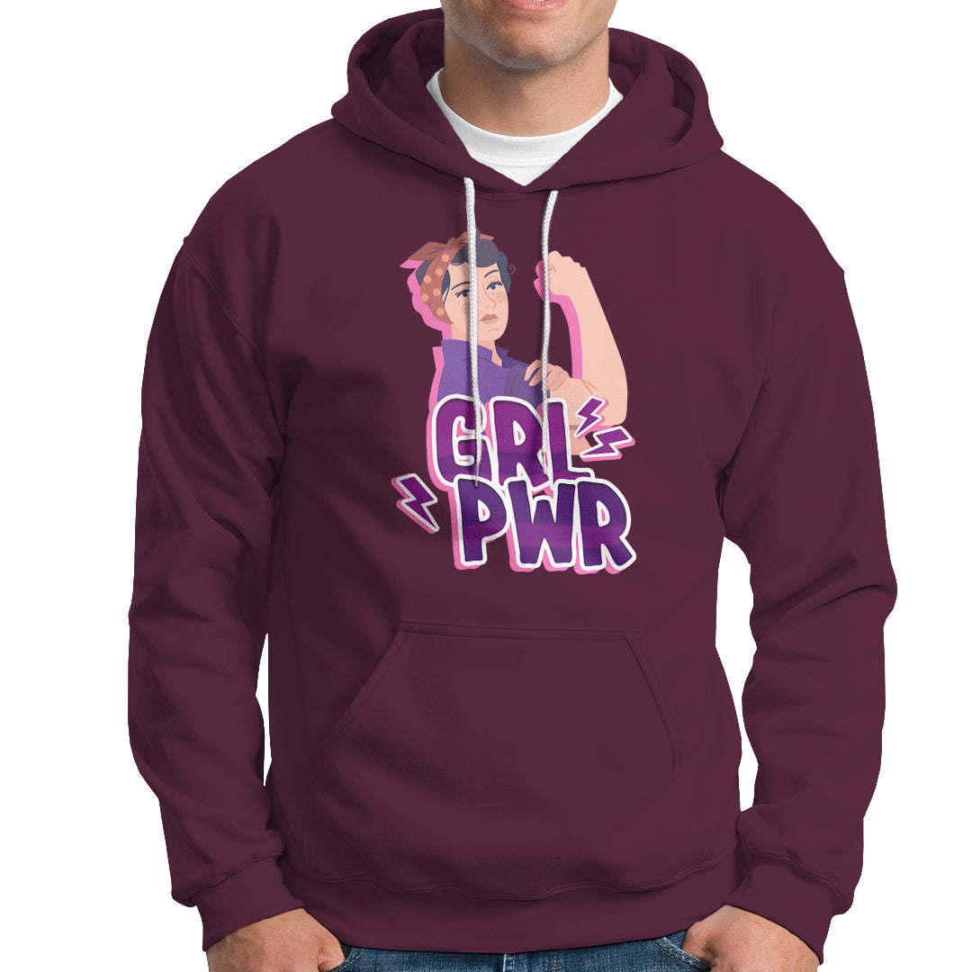 GRL PWR Girl Power Feminist Women Power Women's Day Hoodie - Wonder Print Shop
