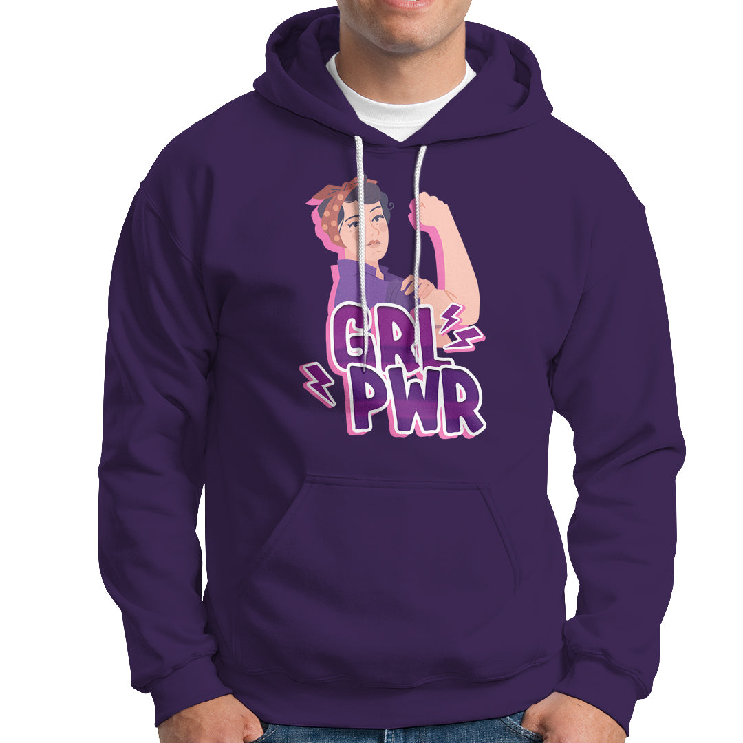 GRL PWR Girl Power Feminist Women Power Women's Day Hoodie - Wonder Print Shop
