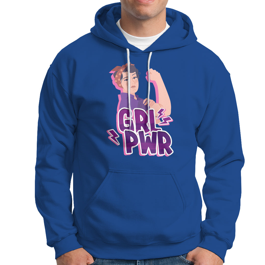 GRL PWR Girl Power Feminist Women Power Women's Day Hoodie - Wonder Print Shop