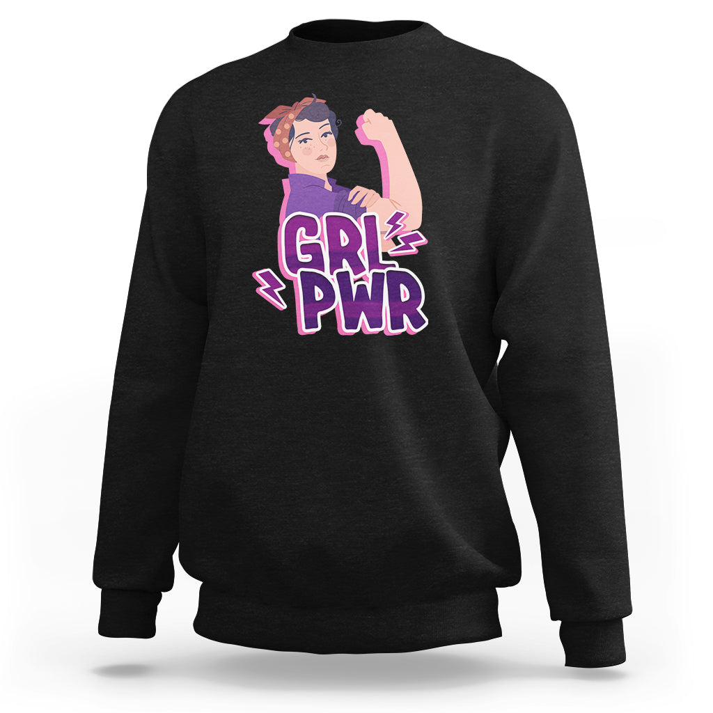 GRL PWR Girl Power Feminist Women Power Women's Day Sweatshirt - Wonder Print Shop