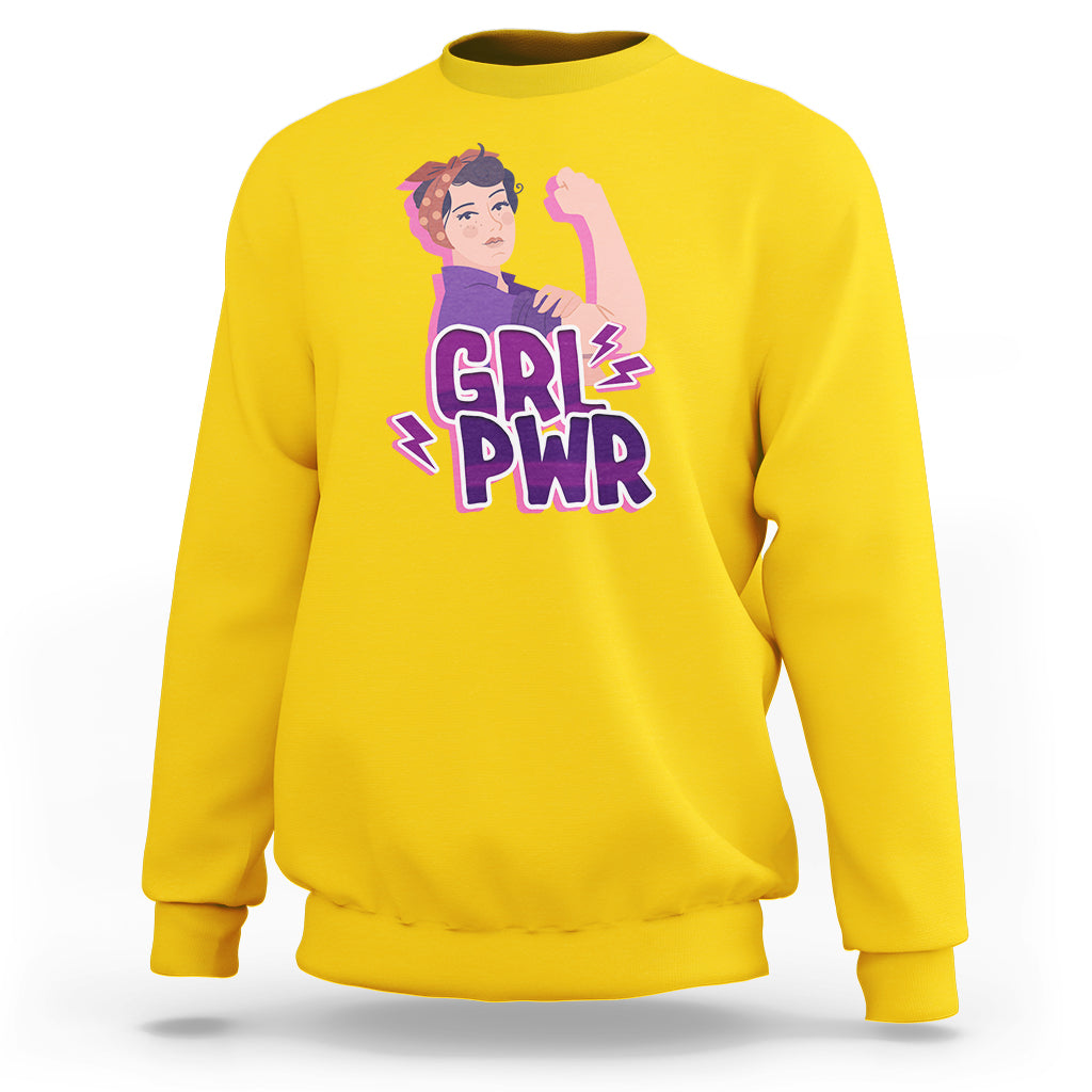 GRL PWR Girl Power Feminist Women Power Women's Day Sweatshirt - Wonder Print Shop