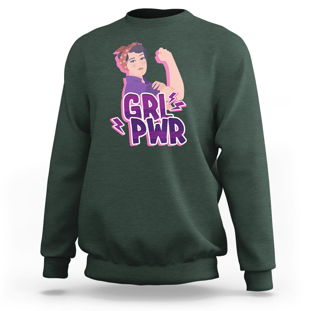 GRL PWR Girl Power Feminist Women Power Women's Day Sweatshirt - Wonder Print Shop
