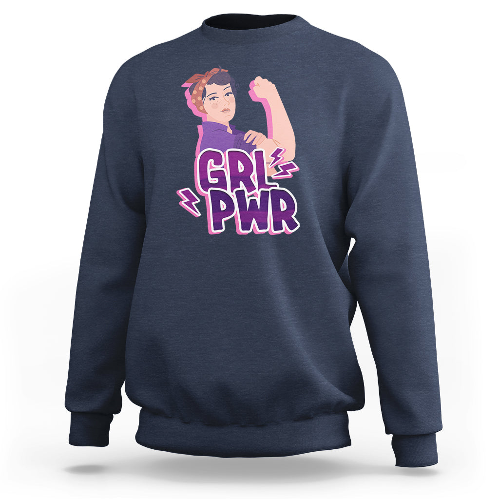 GRL PWR Girl Power Feminist Women Power Women's Day Sweatshirt - Wonder Print Shop