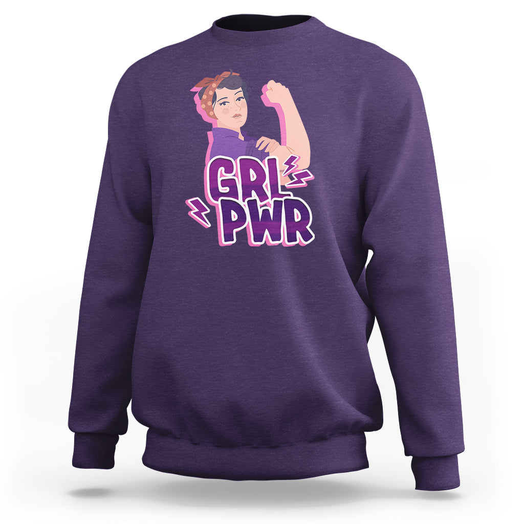 GRL PWR Girl Power Feminist Women Power Women's Day Sweatshirt - Wonder Print Shop