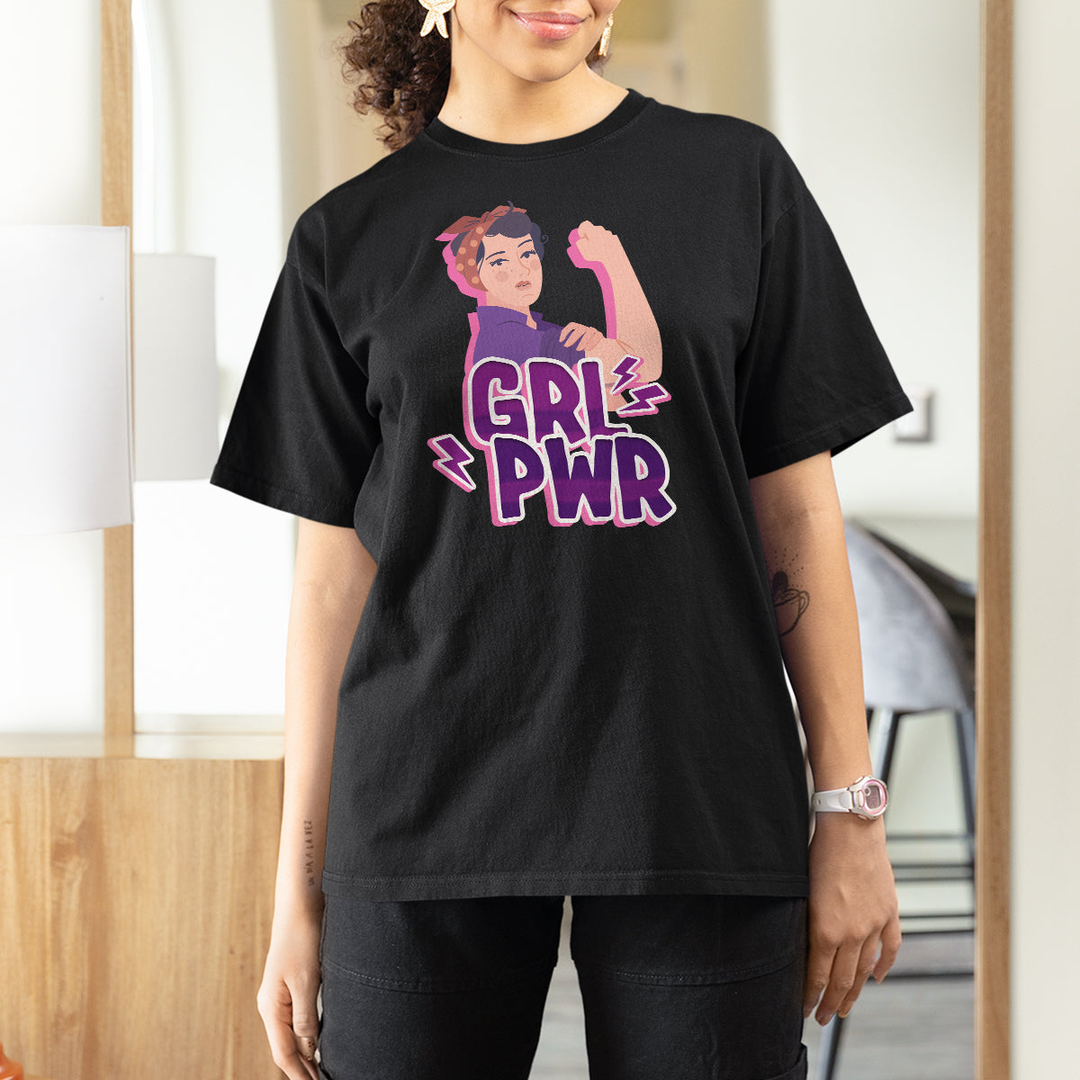 GRL PWR Girl Power Feminist Women Power Women's Day T Shirt For Women - Wonder Print Shop