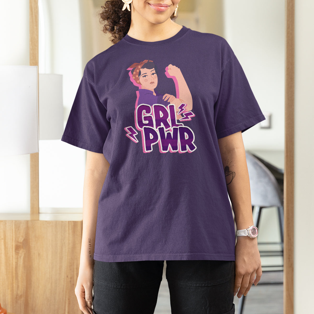 GRL PWR Girl Power Feminist Women Power Women's Day T Shirt For Women - Wonder Print Shop