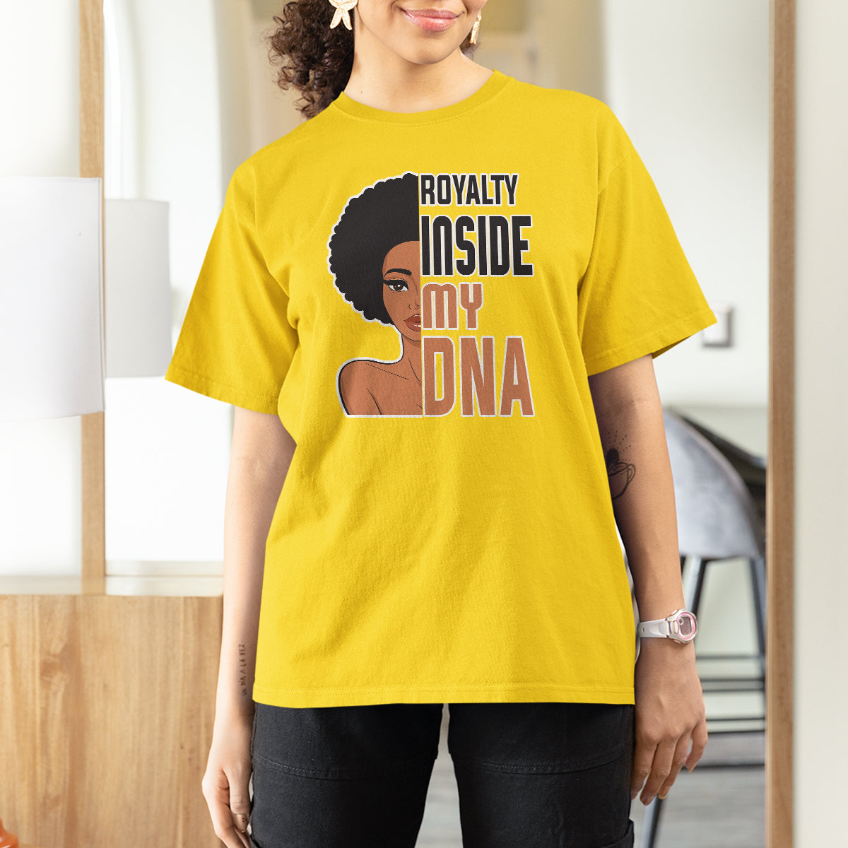 African American Women T Shirt For Women Royalty Inside My DNA - Wonder Print Shop