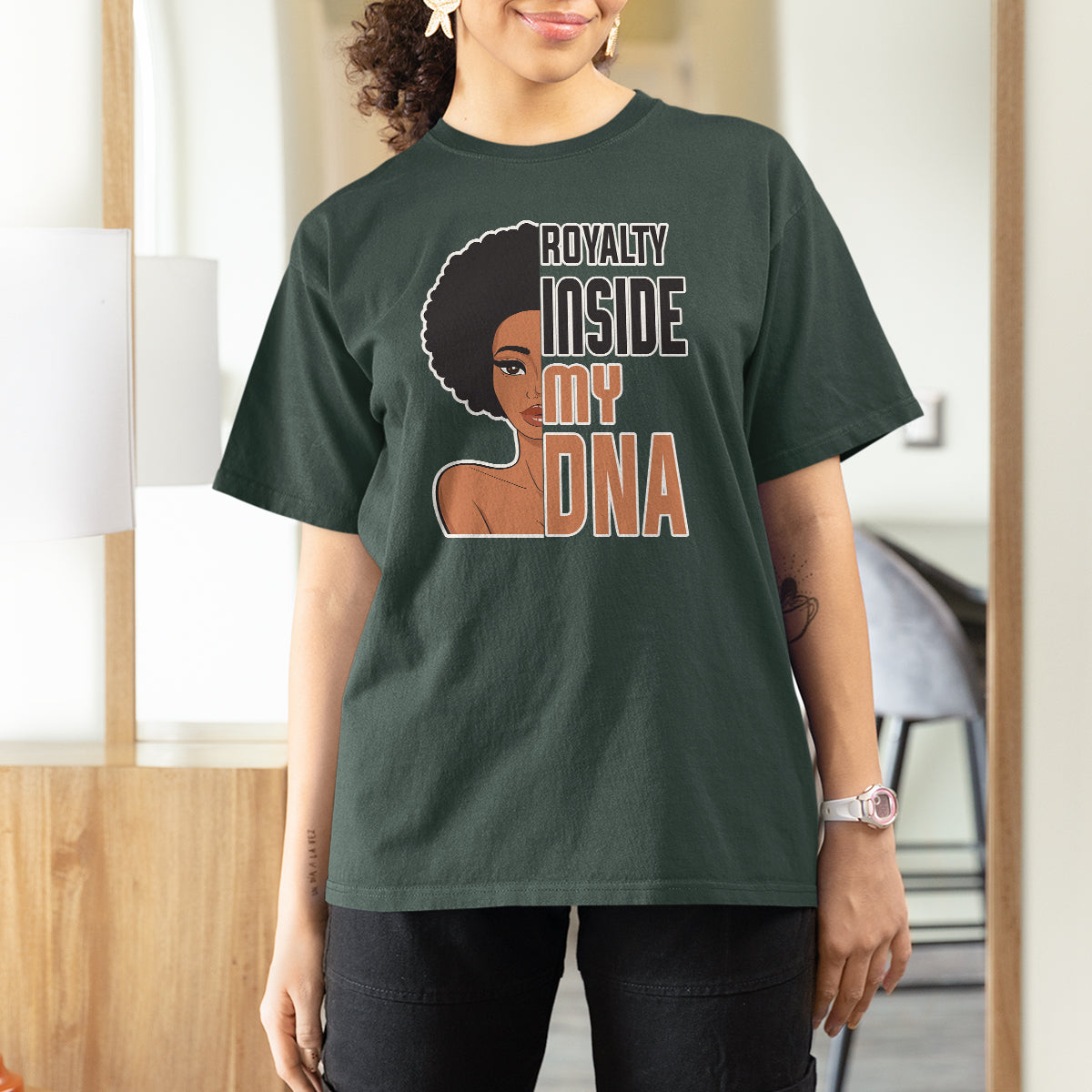 African American Women T Shirt For Women Royalty Inside My DNA - Wonder Print Shop