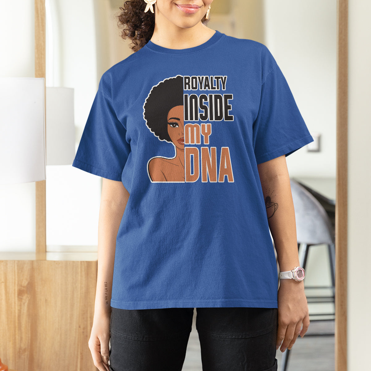 African American Women T Shirt For Women Royalty Inside My DNA - Wonder Print Shop