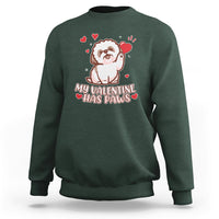Happy Valentine's Day, Cute Shih-tzu Puppy Smiling My Valentine Has Paws Sweatshirt - Wonder Print Shop