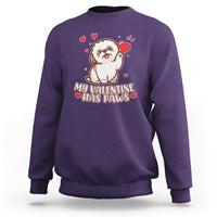 Happy Valentine's Day, Cute Shih-tzu Puppy Smiling My Valentine Has Paws Sweatshirt - Wonder Print Shop