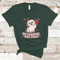 Happy Valentine's Day, Cute Shih-tzu Puppy Smiling My Valentine Has Paws T Shirt - Wonder Print Shop