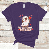 Happy Valentine's Day, Cute Shih-tzu Puppy Smiling My Valentine Has Paws T Shirt - Wonder Print Shop