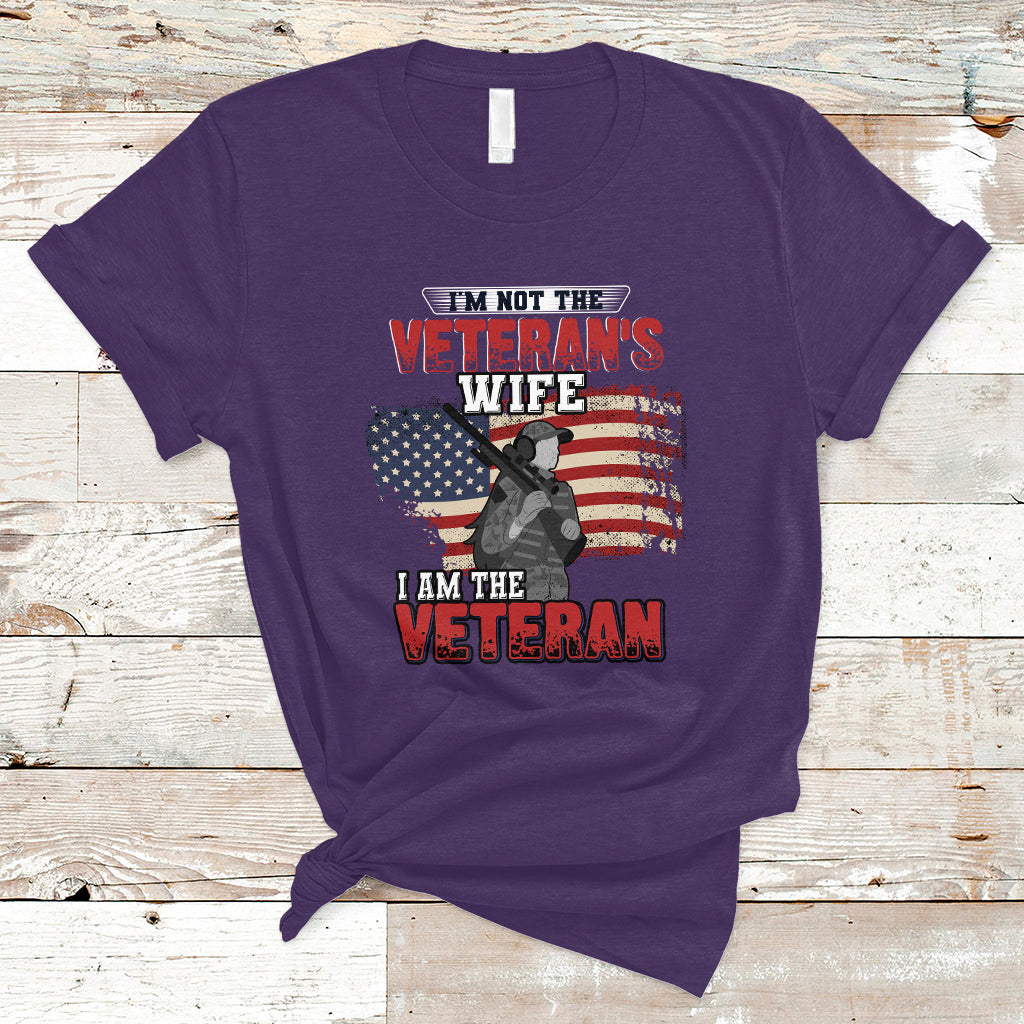 Female Veteran T Shirt I'm Not The Veterans Wife - Wonder Print Shop