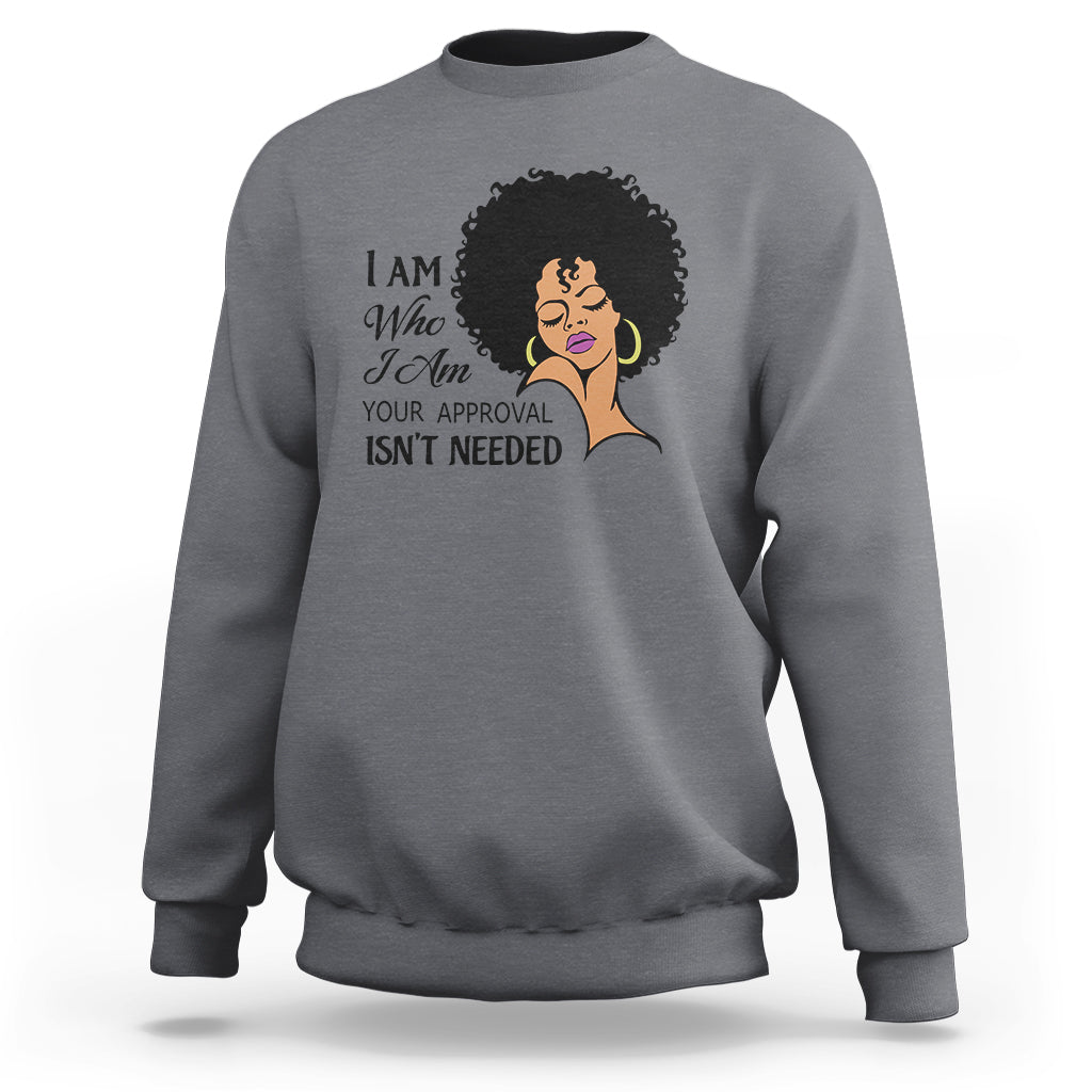 Black Queen Lady Curly Natural Afro African American Ladies Sweatshirt - Wonder Print Shop