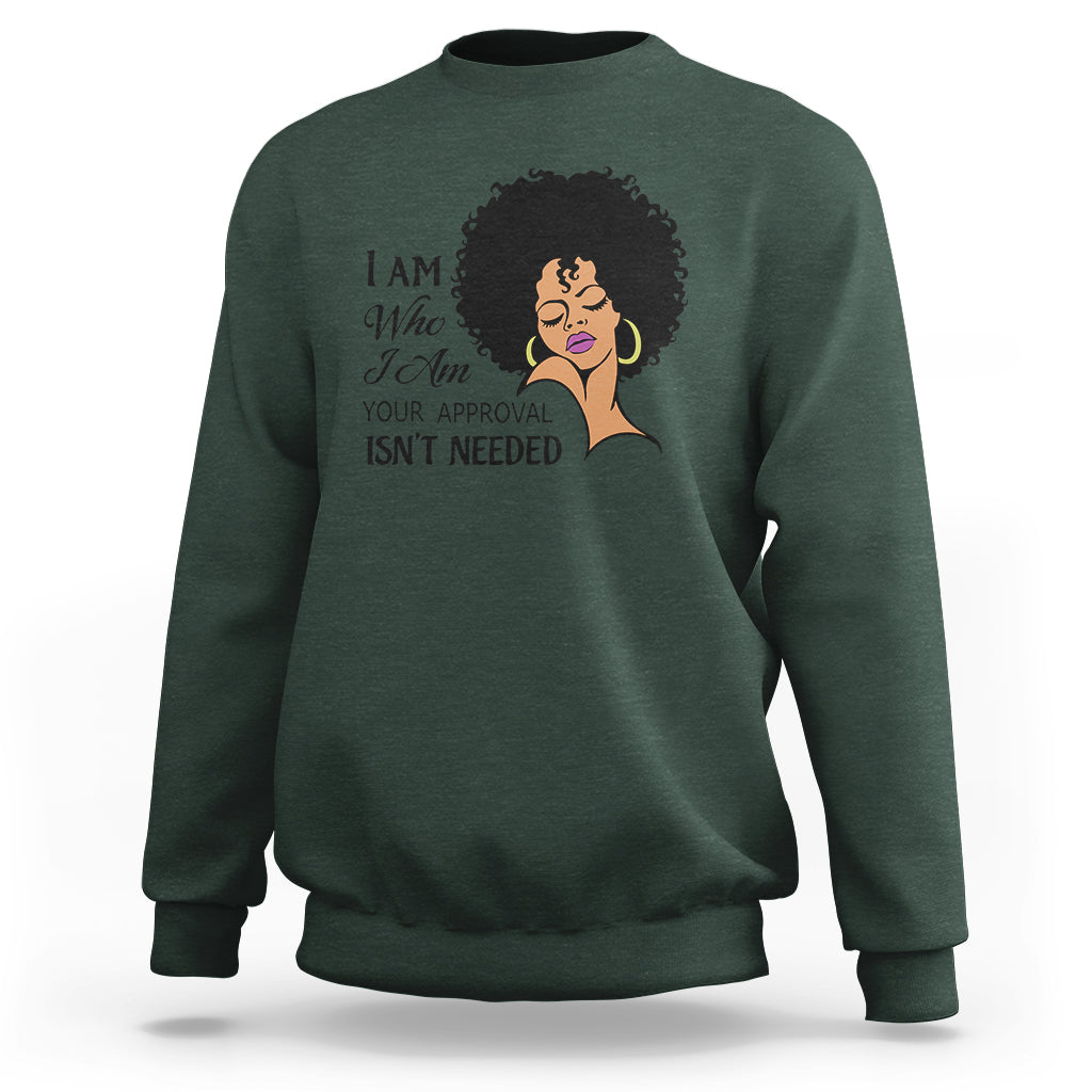 Black Queen Lady Curly Natural Afro African American Ladies Sweatshirt - Wonder Print Shop