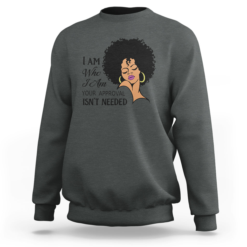 Black Queen Lady Curly Natural Afro African American Ladies Sweatshirt - Wonder Print Shop