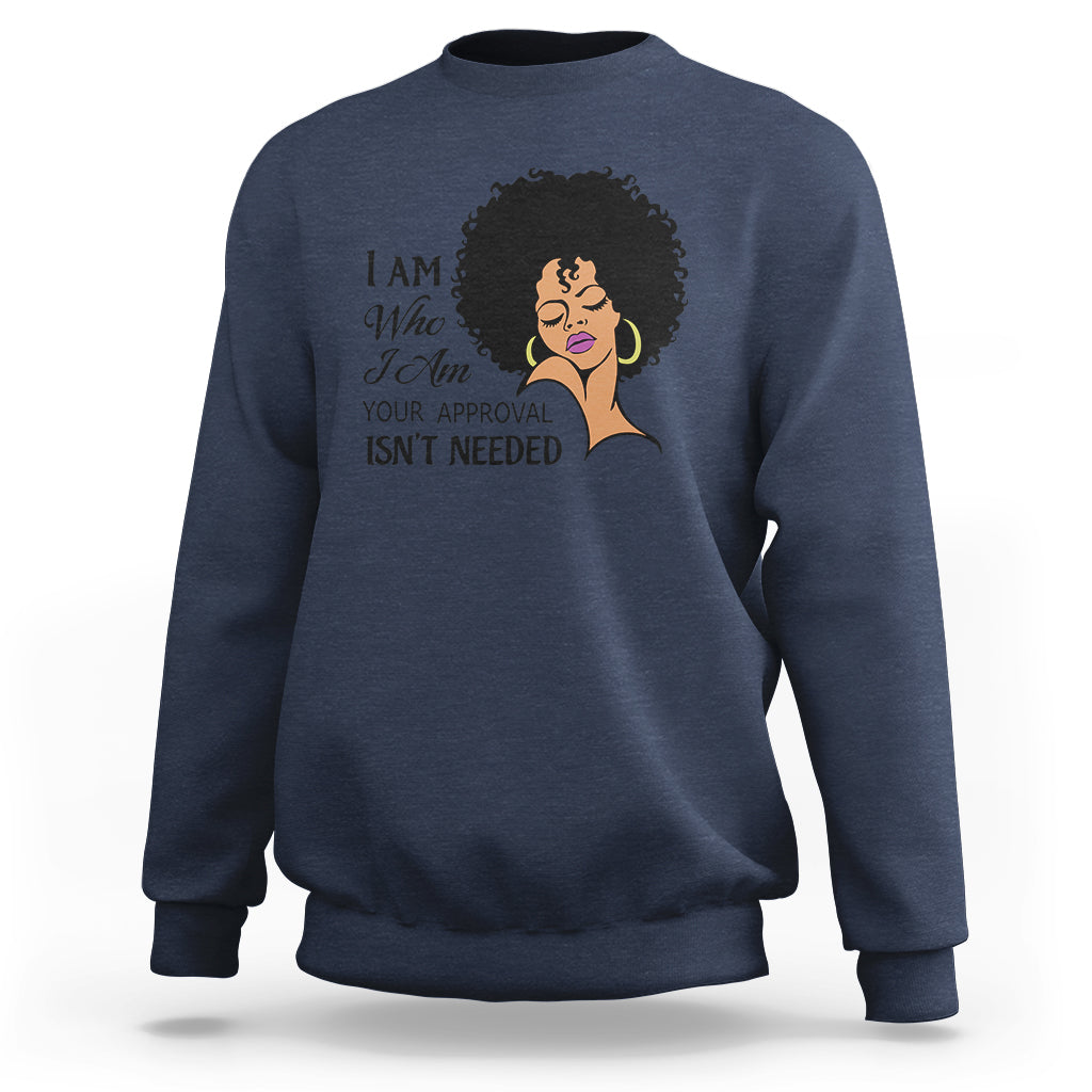 Black Queen Lady Curly Natural Afro African American Ladies Sweatshirt - Wonder Print Shop